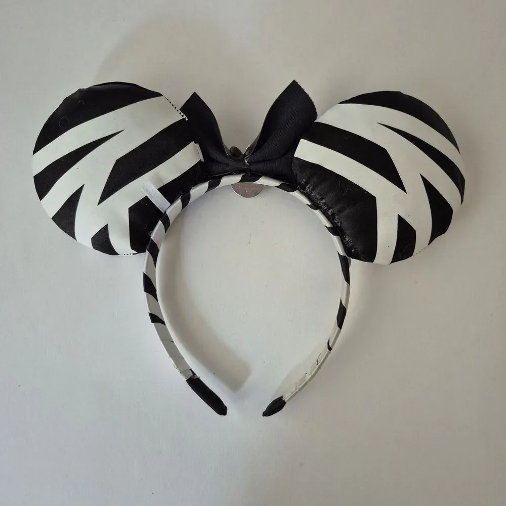 Disney Minnie Mouse Halloween Ears Headband Lot of 3 Purple Bat Pumpkin Zebra